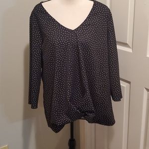 Black and white polkadot top